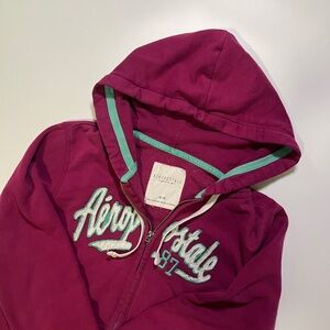 y2k aeropostale burgundy zip up